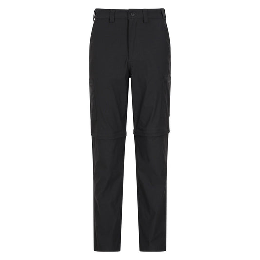 Black - Front - Mountain Warehouse Mens Trek Convertible Trousers
