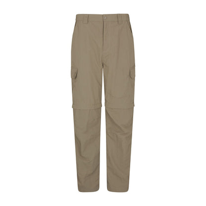Beige - Front - Mountain Warehouse Mens Trek Convertible Trousers