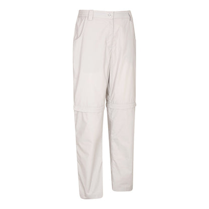 Light Grey - Pack Shot - Mountain Warehouse Womens-Ladies Quest Zip-Off Hiking Trousers