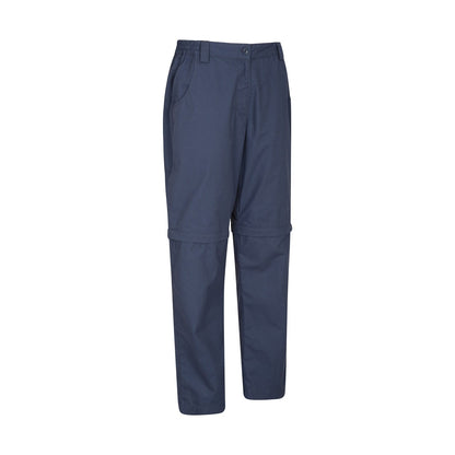 Navy - Side - Mountain Warehouse Womens-Ladies Quest Zip-Off Hiking Trousers