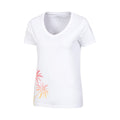 White - Back - Mountain Warehouse Womens-Ladies Palm Tree V Neck T-Shirt