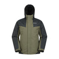 Dark Khaki-Black - Front - Mountain Warehouse Mens Dusk III Ski Jacket