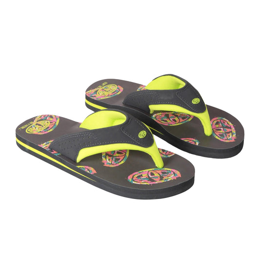 Lime - Front - Animal Childrens-Kids Jekyl Recycled Flip Flops