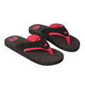 Jet Black-Red - Front - Animal Childrens-Kids Jekyl Recycled Flip Flops