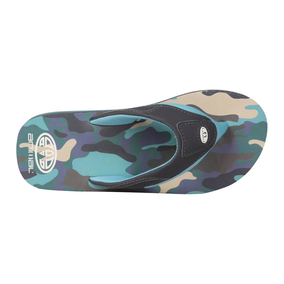 Grey - Back - Animal Childrens-Kids Jekyl Recycled Flip Flops