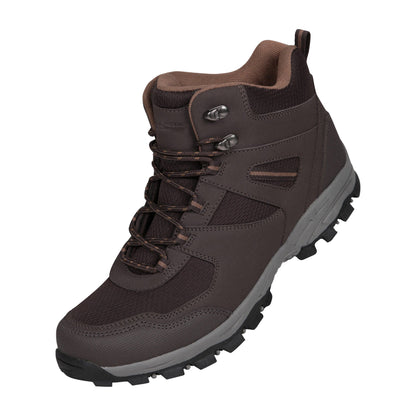 Dark Brown - Front - Mountain Warehouse Mens Mcleod Wide Walking Boots