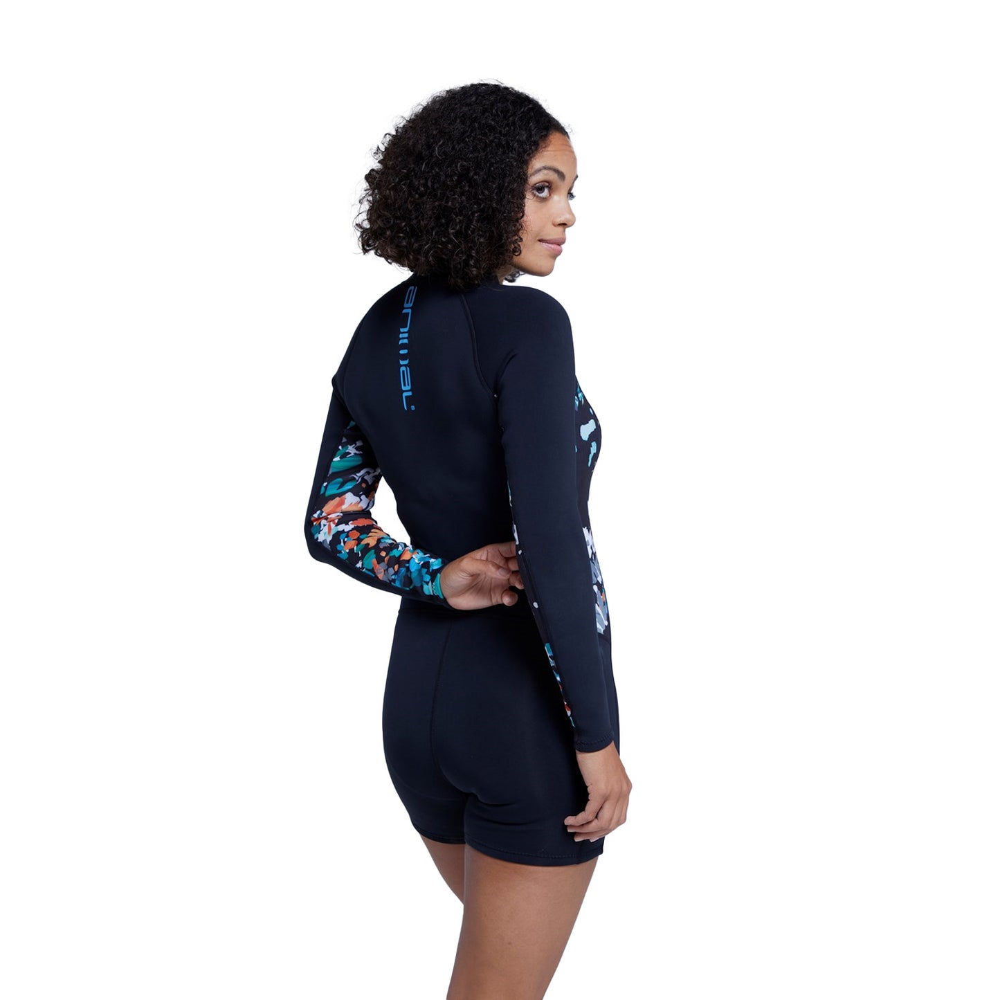 Black - Back - Animal Womens-Ladies Soleil Short Wetsuit