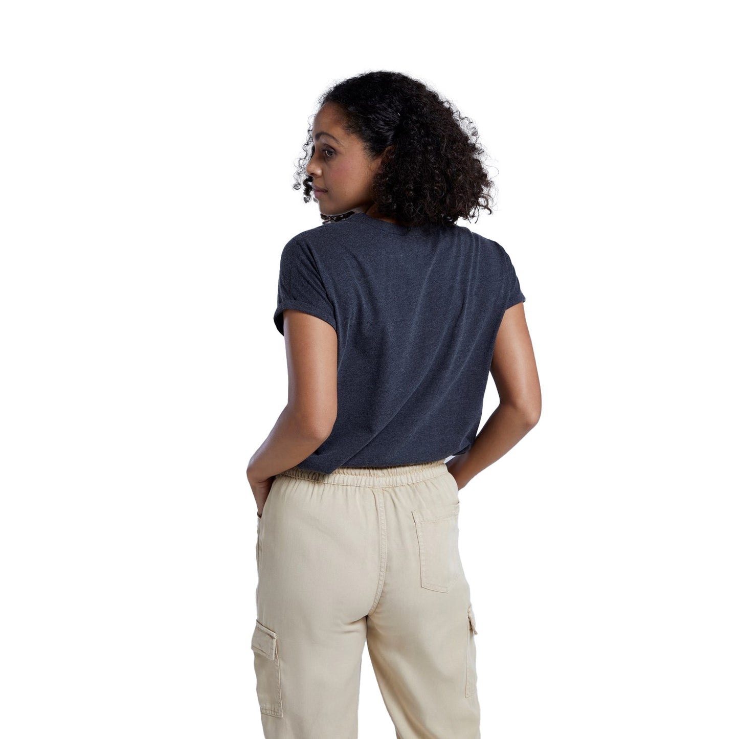 Grey - Back - Animal Womens-Ladies Holly Claw Organic T-Shirt