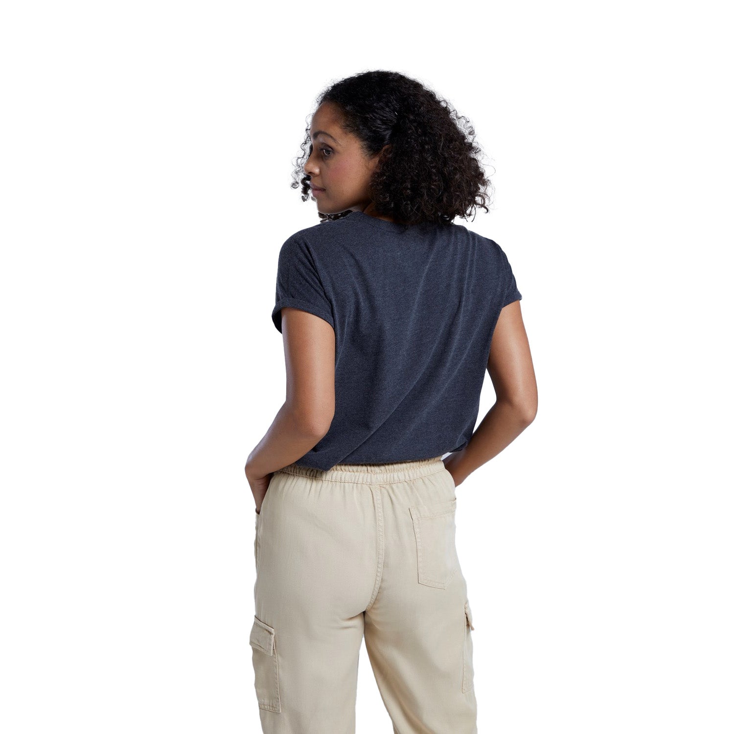 Grey - Back - Animal Womens-Ladies Holly Claw Organic T-Shirt