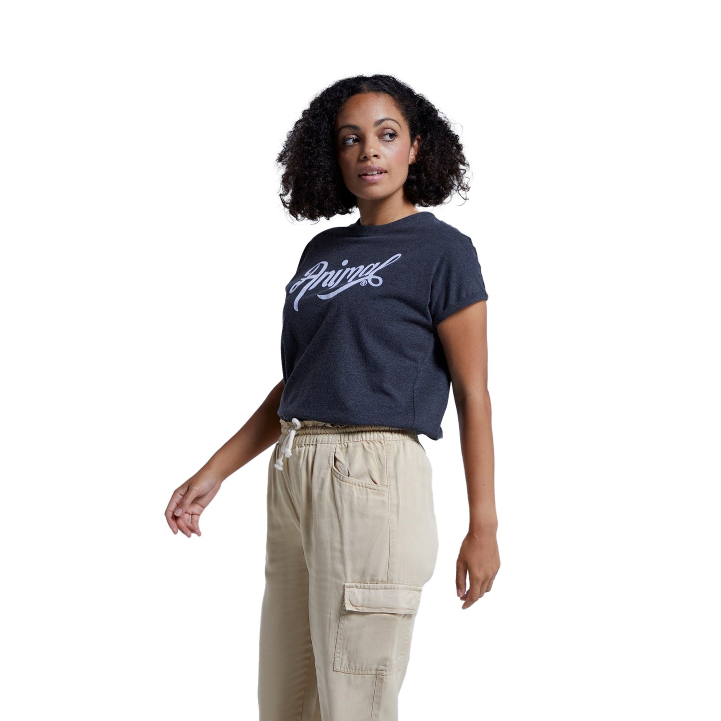 Grey - Side - Animal Womens-Ladies Holly Claw Organic T-Shirt