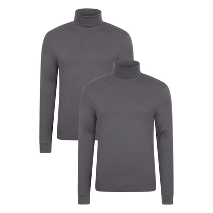 Dark Grey - Front - Mountain Warehouse Mens Meribel Thermal Top (Pack of 2)