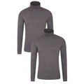 Grey - Front - Mountain Warehouse Mens Meribel Thermal Top (Pack of 2)