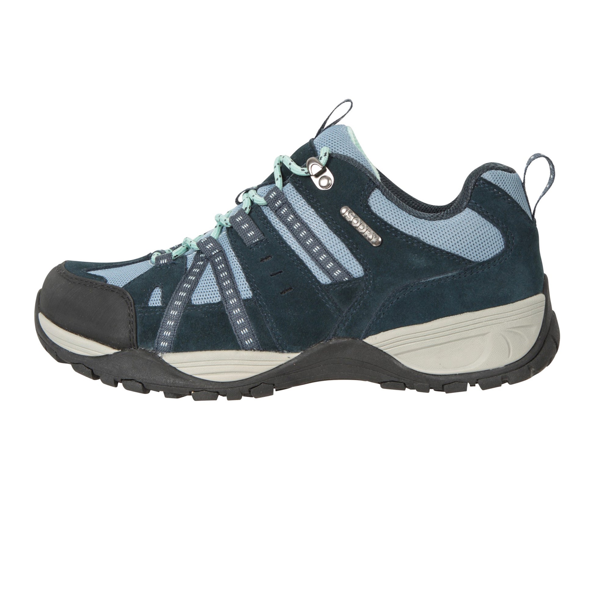 Navy - Side - Mountain Warehouse Womens-Ladies Direction II Suede Wide Walking Shoes