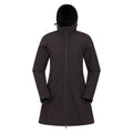 Black - Front - Mountain Warehouse Womens-Ladies Exodus Water Resistant Longline Soft Shell Jacket