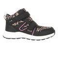 Black-Pink - Back - Mountain Warehouse Childrens-Kids Jupiter Adaptive Leopard Print Walking Boots