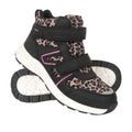 Black-Pink - Pack Shot - Mountain Warehouse Childrens-Kids Jupiter Adaptive Leopard Print Walking Boots