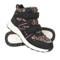 Black-Pink - Close up - Mountain Warehouse Childrens-Kids Jupiter Adaptive Leopard Print Walking Boots