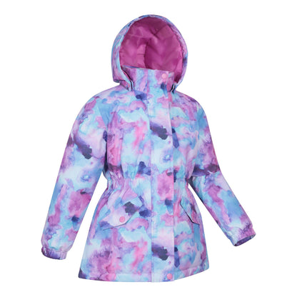 Purple - Side - Mountain Warehouse Childrens-Kids Dale Floral Waterproof Jacket