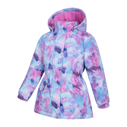 Purple - Lifestyle - Mountain Warehouse Childrens-Kids Dale Floral Waterproof Jacket