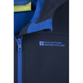 Navy - Pack Shot - Mountain Warehouse Childrens-Kids Exodus Water Resistant Soft Shell Jacket