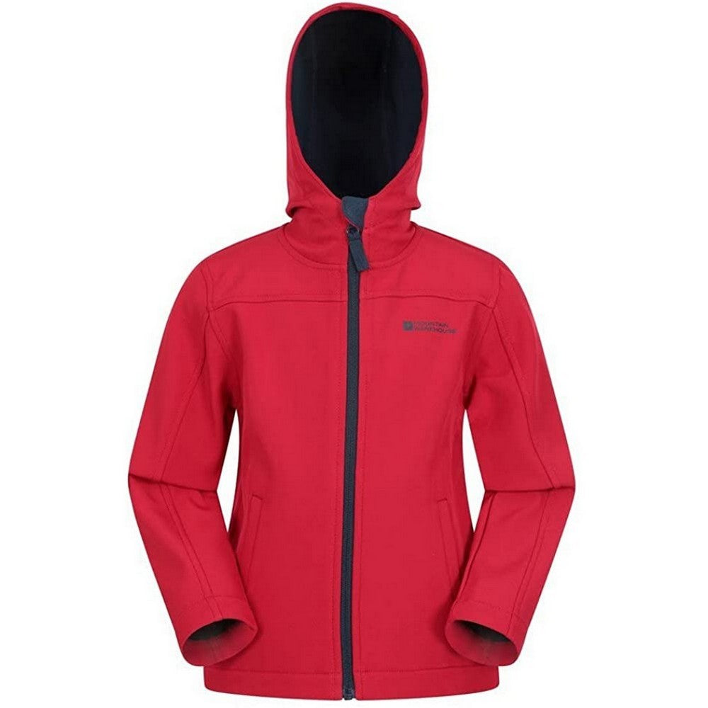 Red - Close up - Mountain Warehouse Childrens-Kids Exodus Water Resistant Soft Shell Jacket