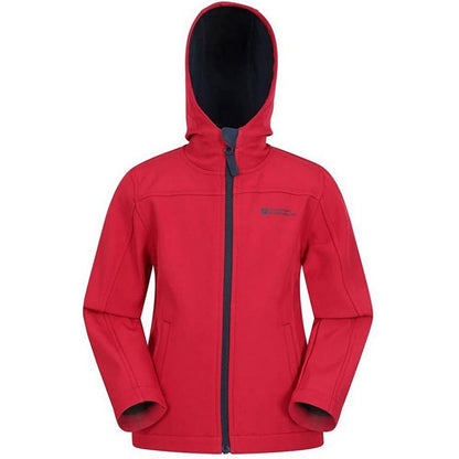 Red - Close up - Mountain Warehouse Childrens-Kids Exodus Water Resistant Soft Shell Jacket