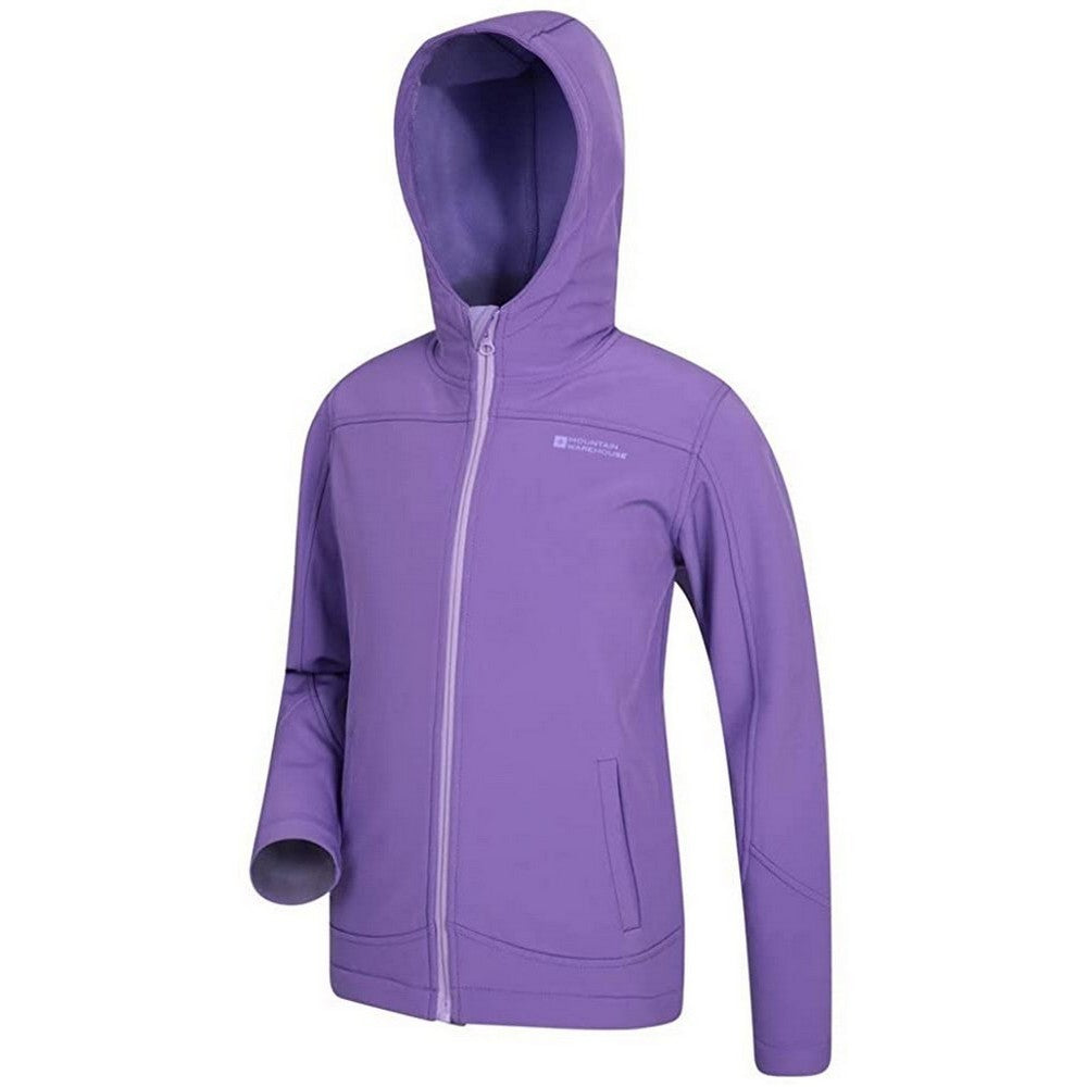 Purple - Side - Mountain Warehouse Childrens-Kids Exodus Water Resistant Soft Shell Jacket