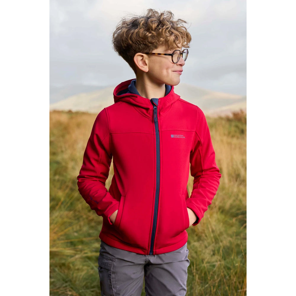 Bubblegum Pink - Front - Mountain Warehouse Childrens-Kids Exodus Water Resistant Soft Shell Jacket