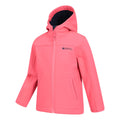 Bubblegum Pink - Side - Mountain Warehouse Childrens-Kids Exodus Water Resistant Soft Shell Jacket