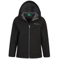 Black - Pack Shot - Mountain Warehouse Childrens-Kids Exodus Water Resistant Soft Shell Jacket