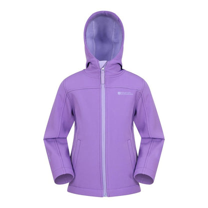 Light Purple - Front - Mountain Warehouse Childrens-Kids Exodus Water Resistant Soft Shell Jacket