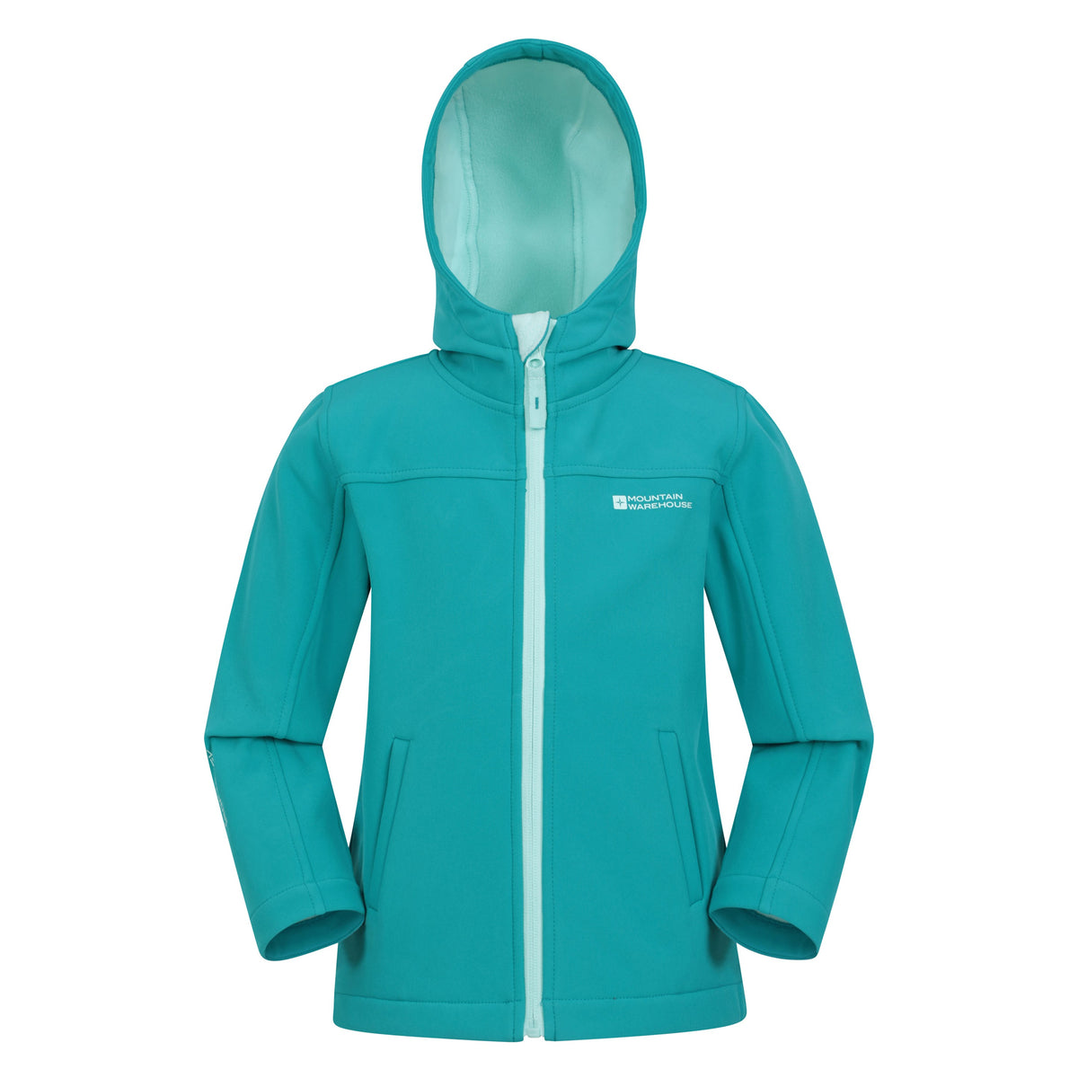 Teal - Front - Mountain Warehouse Childrens-Kids Exodus Water Resistant Soft Shell Jacket