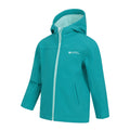 Teal - Side - Mountain Warehouse Childrens-Kids Exodus Water Resistant Soft Shell Jacket
