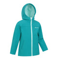 Teal - Lifestyle - Mountain Warehouse Childrens-Kids Exodus Water Resistant Soft Shell Jacket