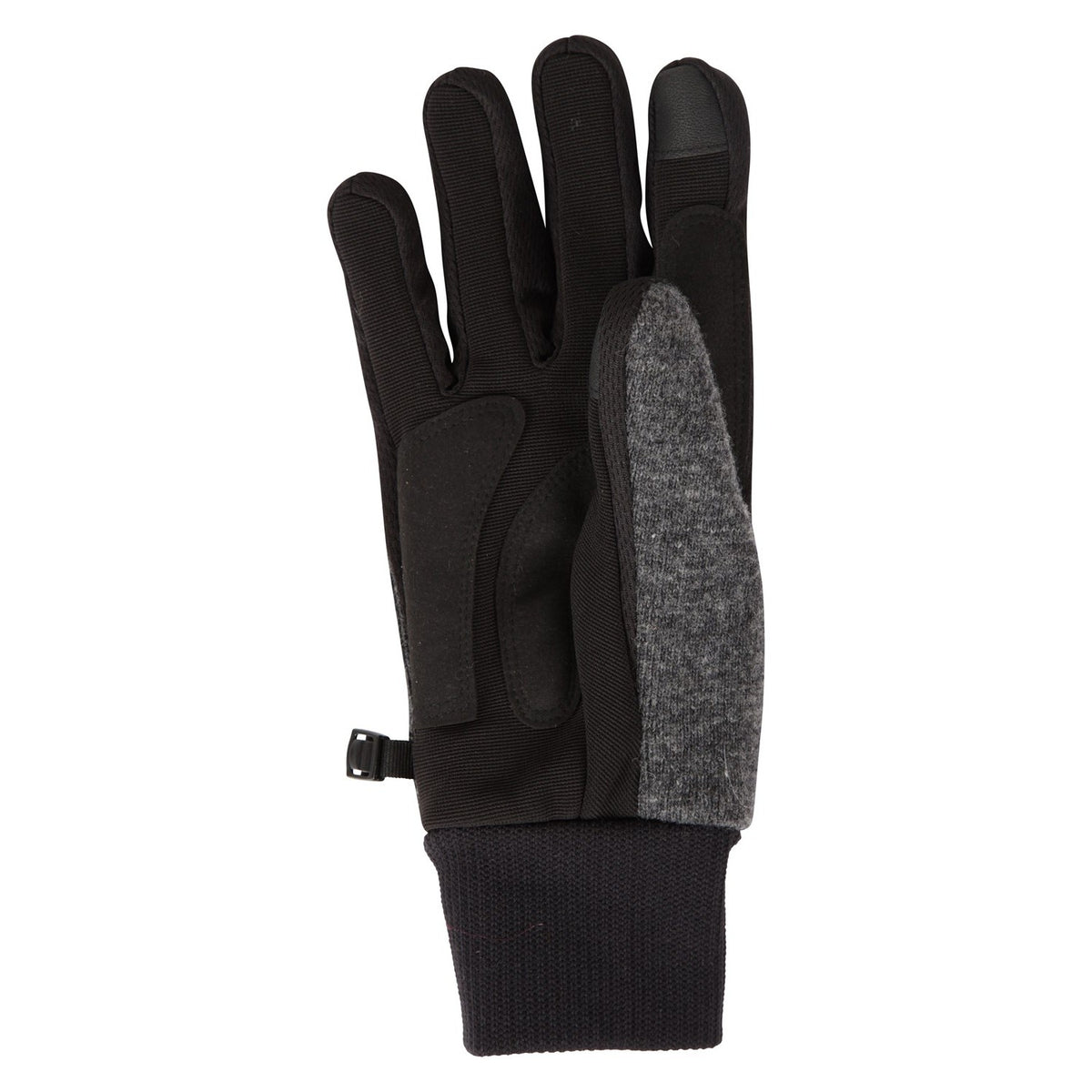 Grey - Back - Mountain Warehouse Mens Windproof Faux Fur Lined Touch Gloves
