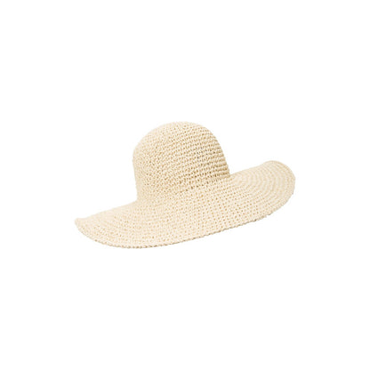 Beige - Pack Shot - Mountain Warehouse Womens-Ladies Straw Wide Brim Sun Hat