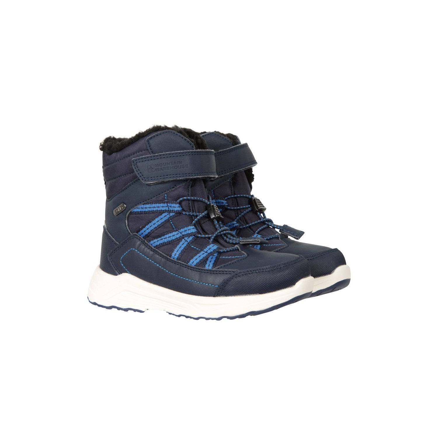 Navy - Front - Mountain Warehouse Childrens-Kids Denver Adaptive Waterproof Snow Boots