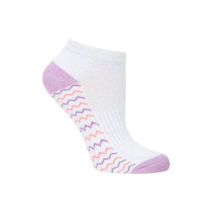 White-Purple-Orange - Pack Shot - Mountain Warehouse Childrens-Kids Trainer Socks (Pack of 5)