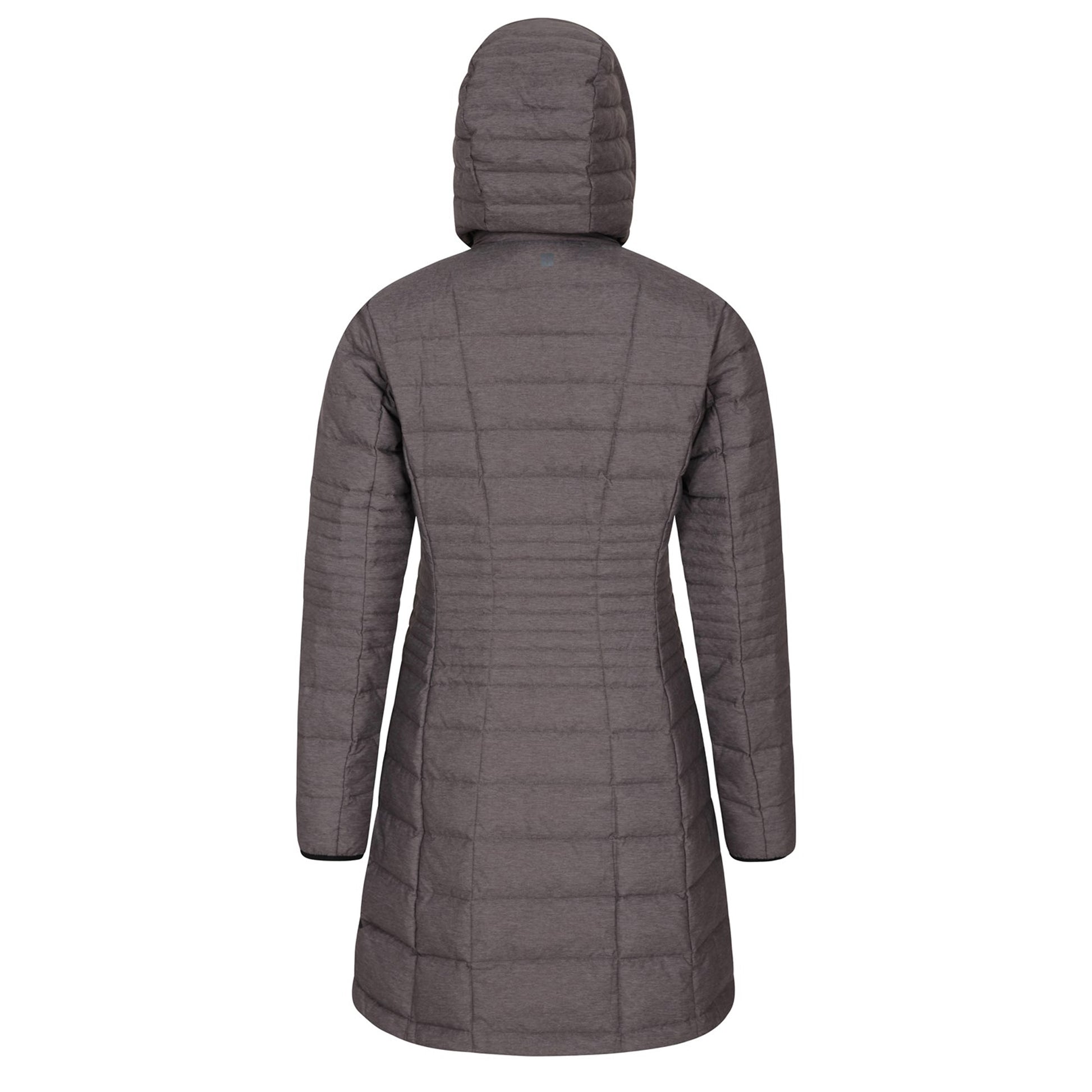 Dark Grey - Back - Mountain Warehouse Womens-Ladies Furnace Down Long Length Padded Jacket