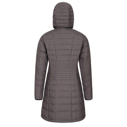 Dark Grey - Back - Mountain Warehouse Womens-Ladies Furnace Down Long Length Padded Jacket
