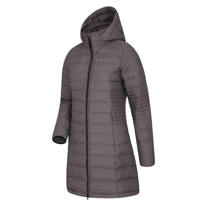 Dark Grey - Side - Mountain Warehouse Womens-Ladies Furnace Down Long Length Padded Jacket