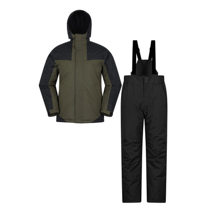 Dark Khaki - Front - Mountain Warehouse Mens Ski Jacket & Trousers