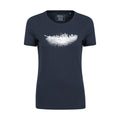 Navy - Front - Mountain Warehouse Womens-Ladies Feather Organic Cotton T-Shirt