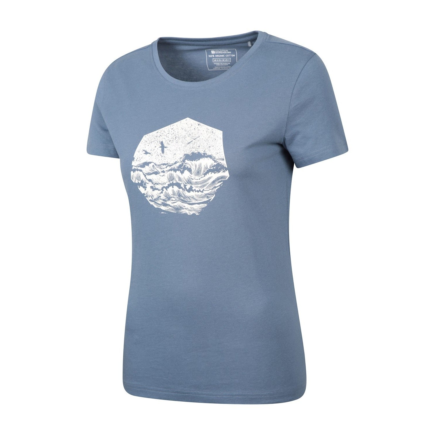 Black - Back - Mountain Warehouse Womens-Ladies Surf Print Organic Cotton T-Shirt
