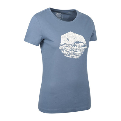 Black - Side - Mountain Warehouse Womens-Ladies Surf Print Organic Cotton T-Shirt