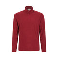 Dark Red - Front - Mountain Warehouse Mens Camber II Camo Half Zip Fleece Top