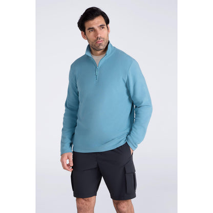 Bright Blue - Front - Mountain Warehouse Mens Camber II Half Zip Fleece Top