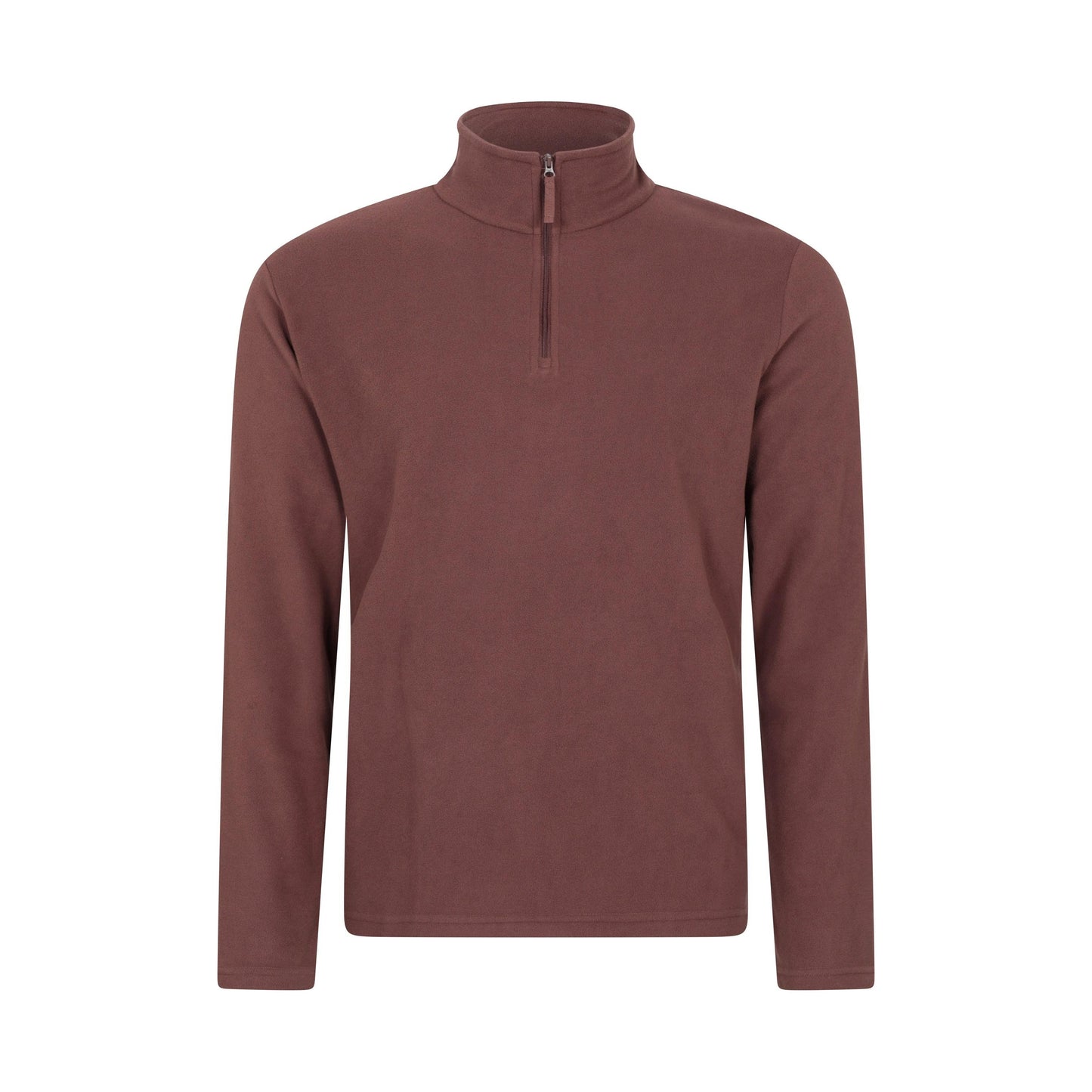 Dark Brown - Front - Mountain Warehouse Mens Camber II Half Zip Fleece Top