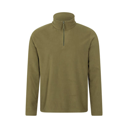 Green - Close up - Mountain Warehouse Mens Camber II Half Zip Fleece Top