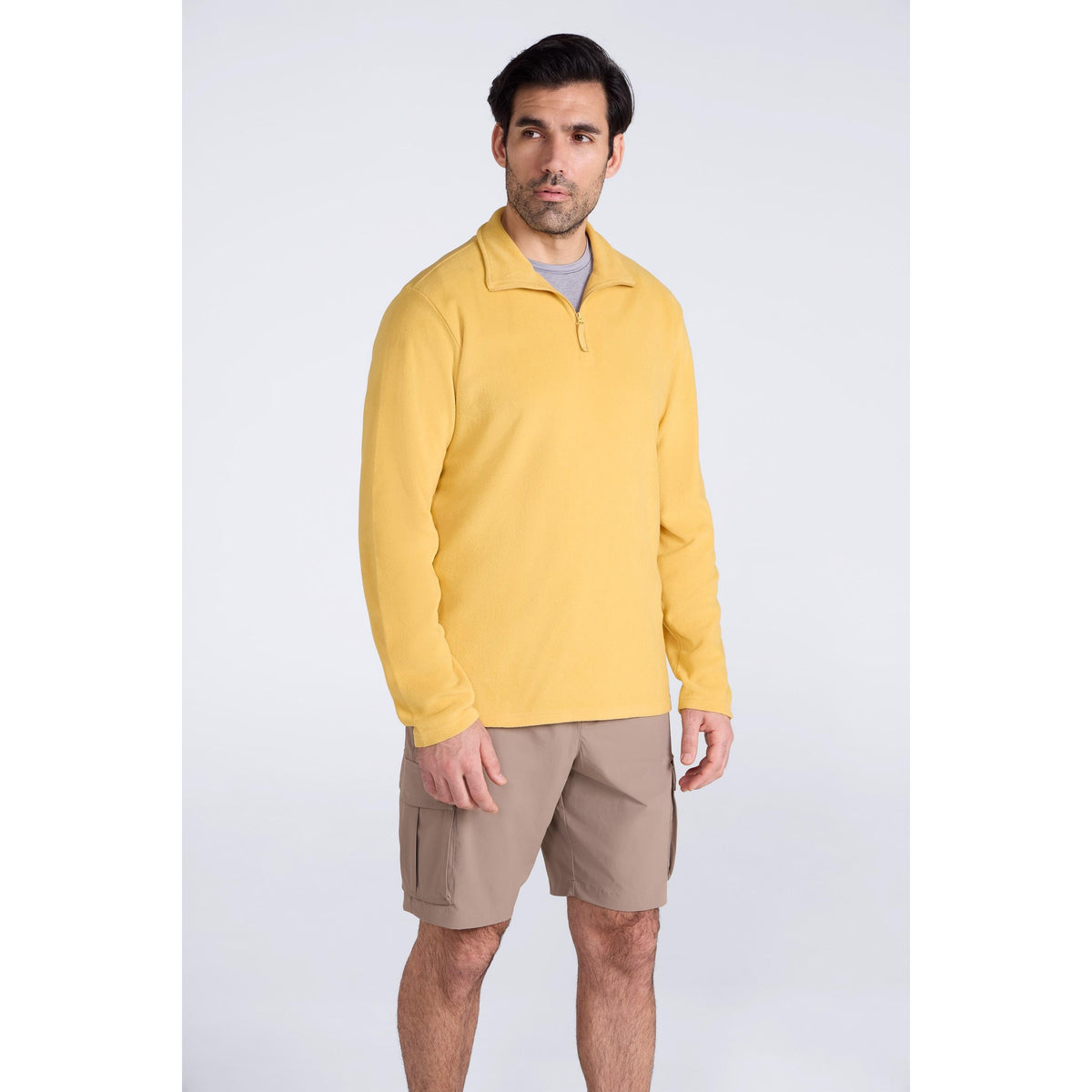Bright Yellow - Front - Mountain Warehouse Mens Camber II Half Zip Fleece Top